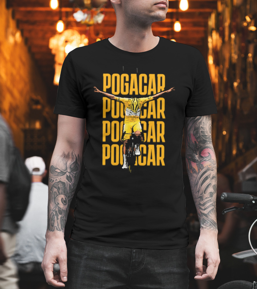 Pogacar Yellow Victory Celebration Moment T-Shirt