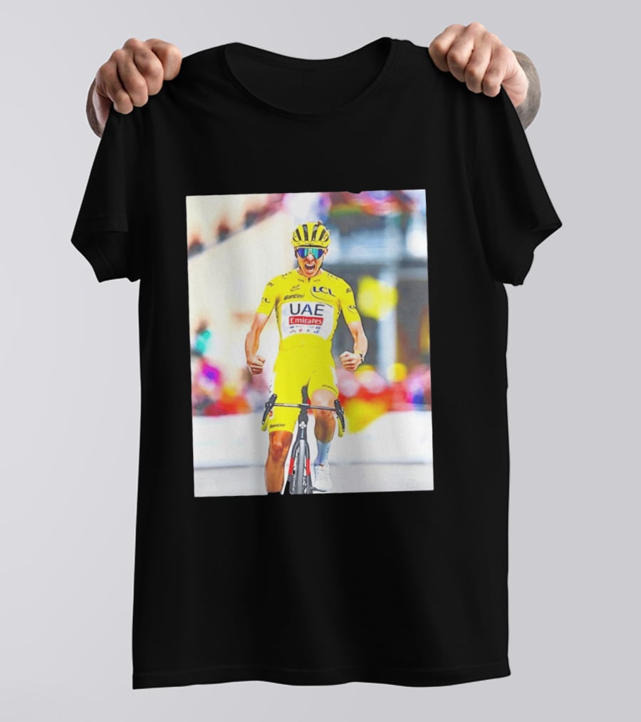 Tadej Pogačar UAE Team Emirates Tour De France Victory Moment T-Shirt