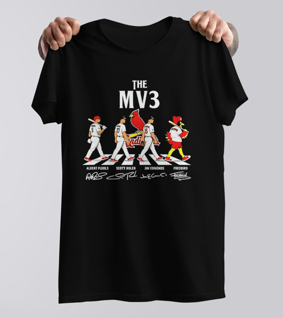 The MV3 Albert Pujols Scott Rolen Jim Edmonds St. Louis Cardinals Abbey Road Fredbird T-Shirt