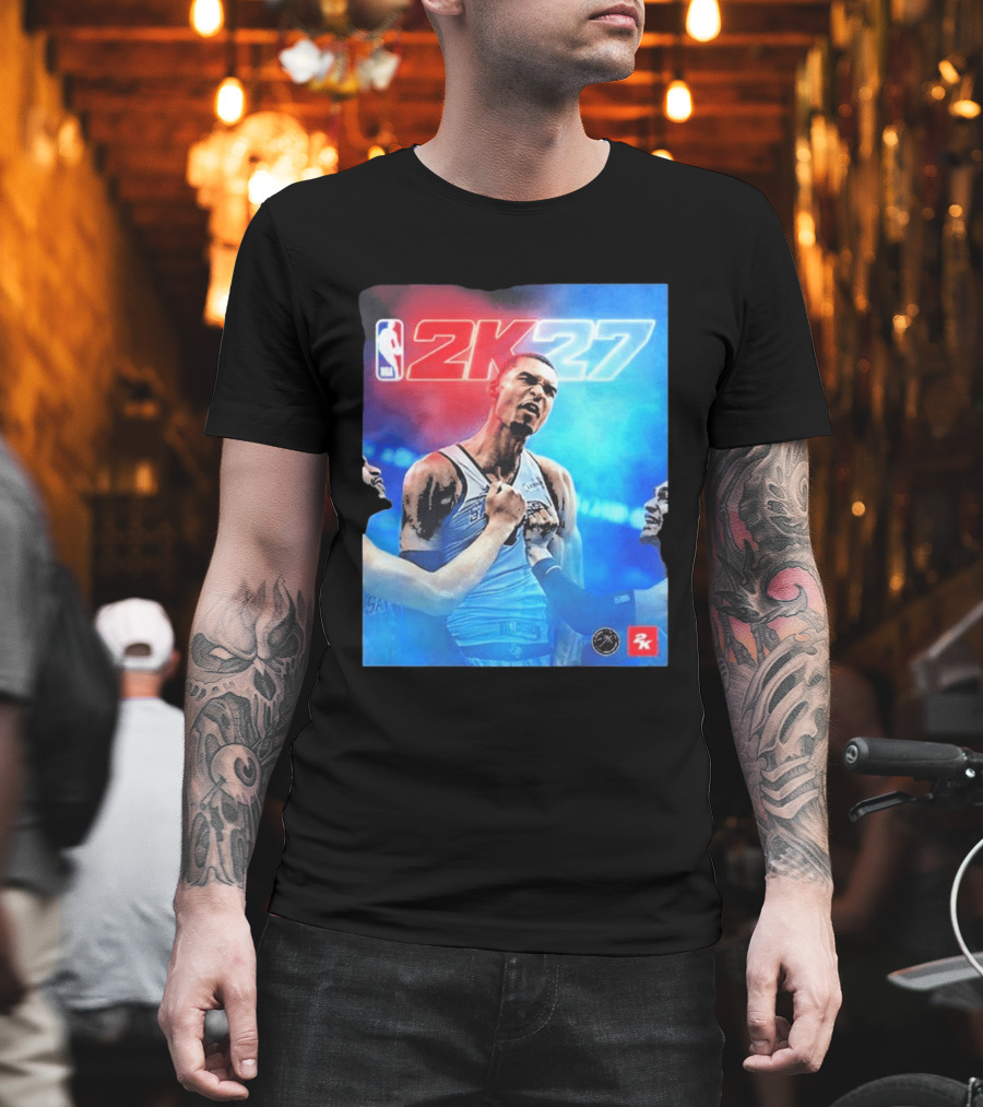 Victor Wembanyama NBA 2K27 Cover Athlete Basketball Gaming 2K Sports T-Shirt