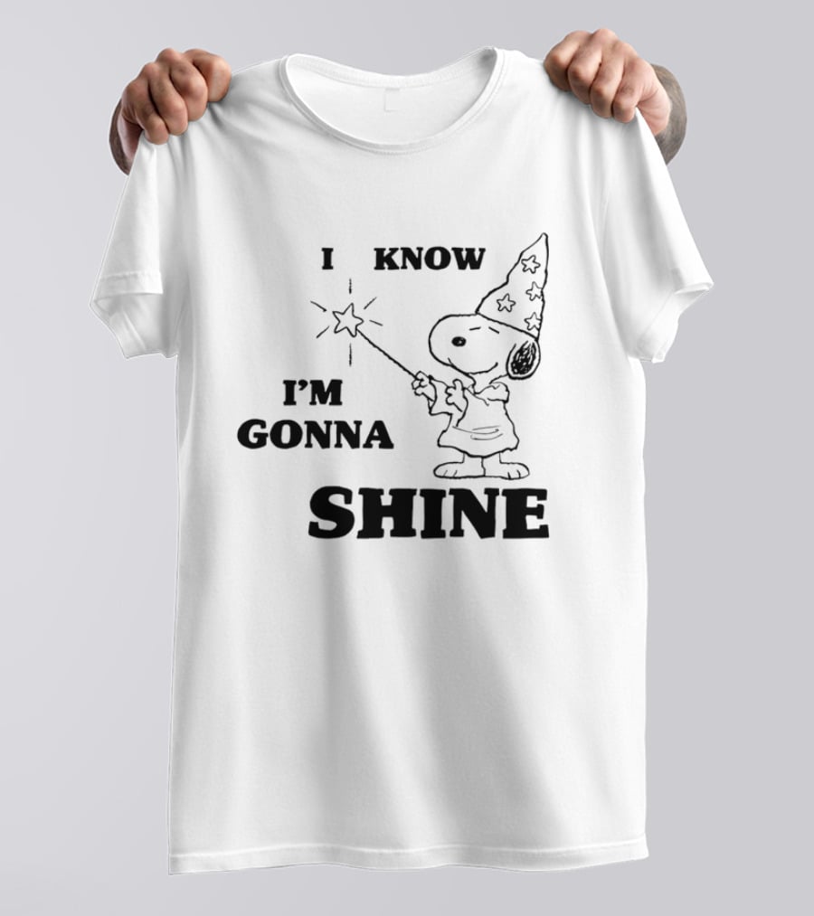 Snoopy Wizard I Know I'm Gonna Shine Magic Wand Stars T-Shirt
