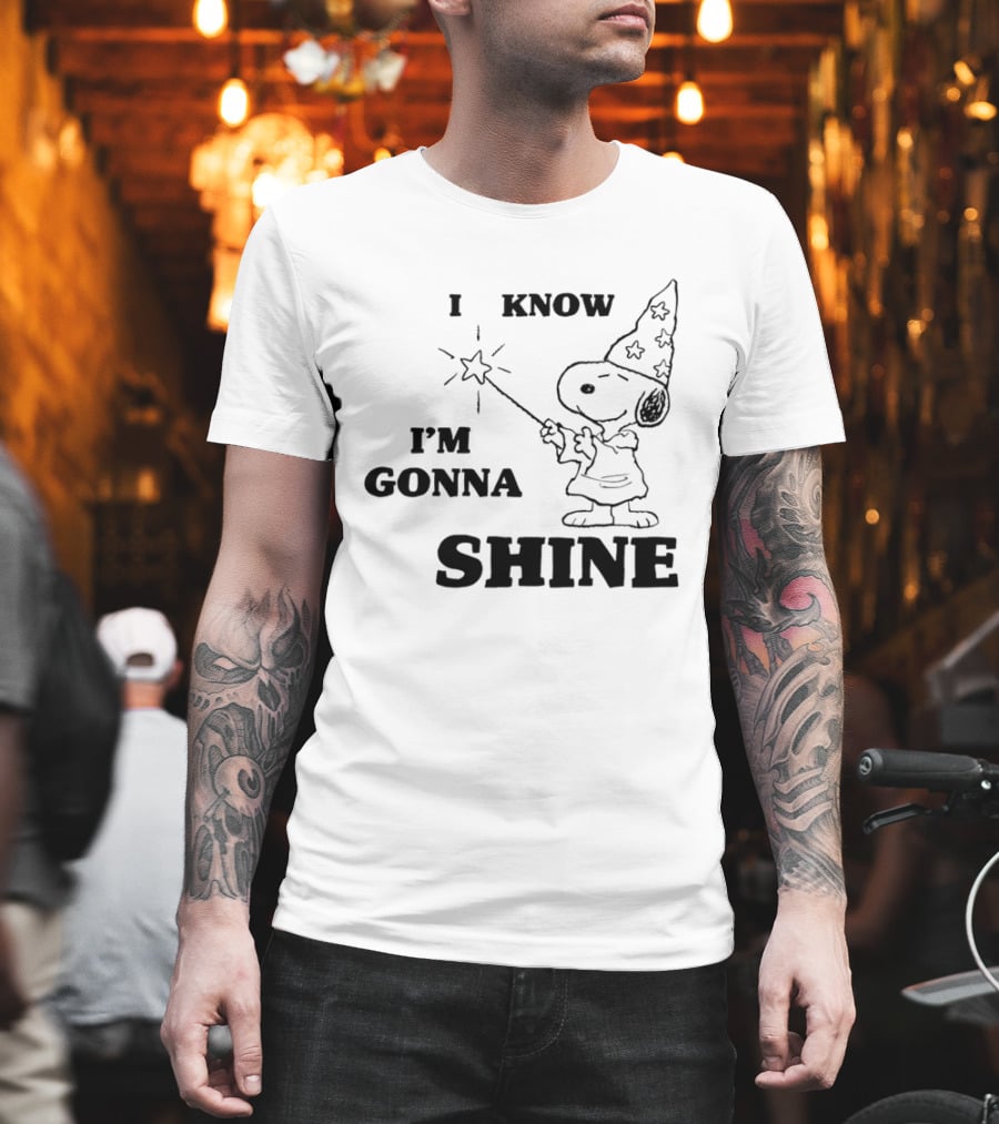 Snoopy Wizard I Know I'm Gonna Shine Magic Wand Stars T-Shirt
