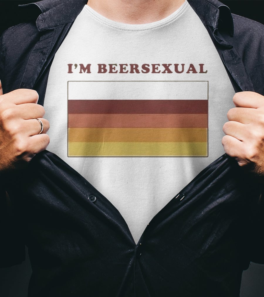 I'm Beersexual Beer Pride Flag Stripes T-Shirt