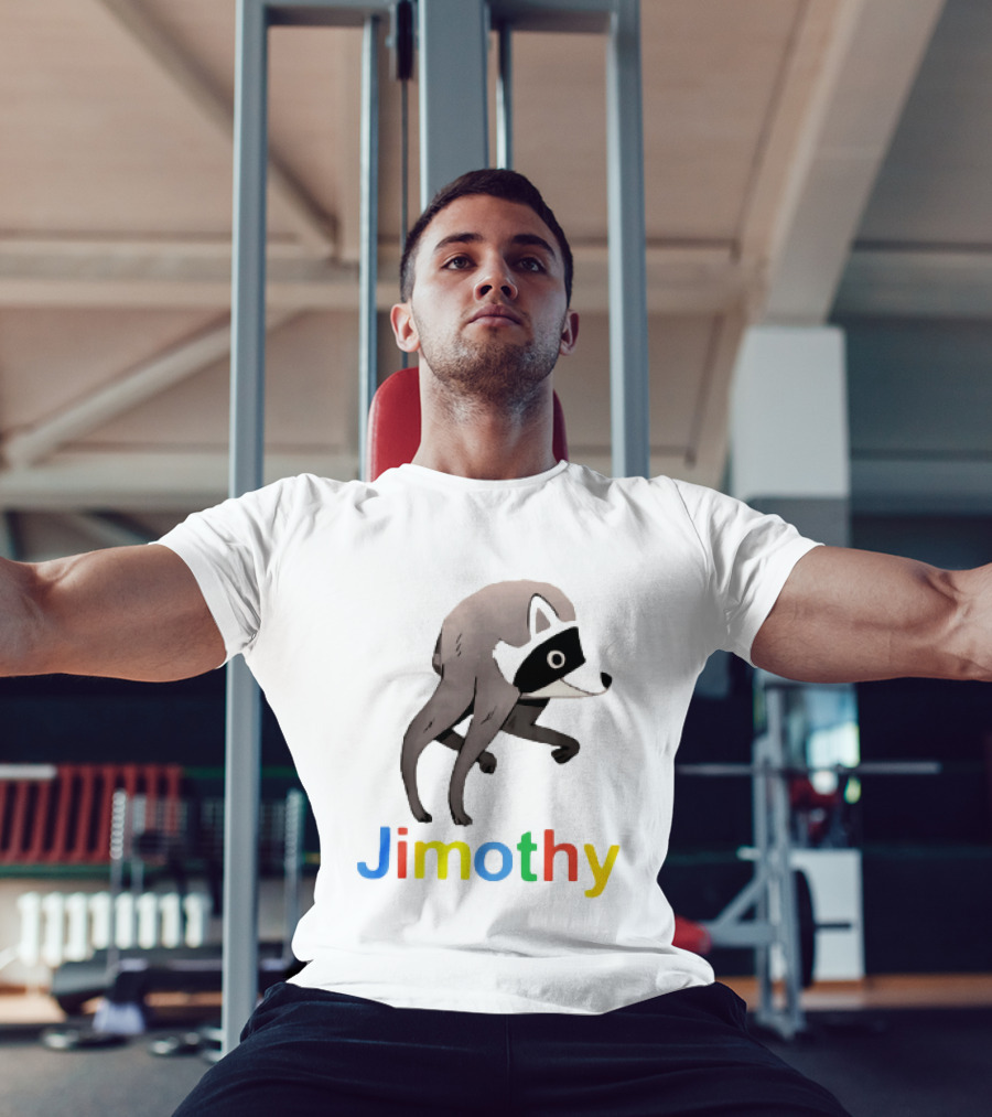 Jimothy The Raccoon Colorful Letters T-Shirt