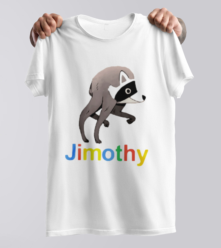 Jimothy The Raccoon Colorful Letters T-Shirt