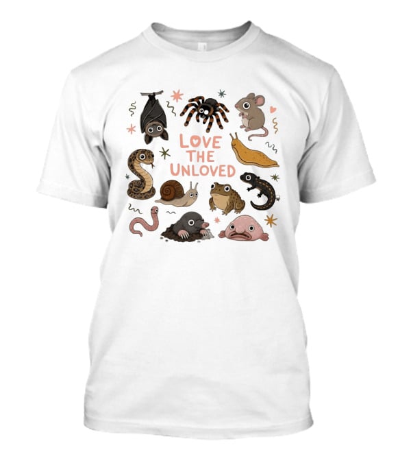Love The Unloved Weird Animals Bat Spider Mouse Snake Snail Frog Blobfish Worm Salamander Slug T-Shirt