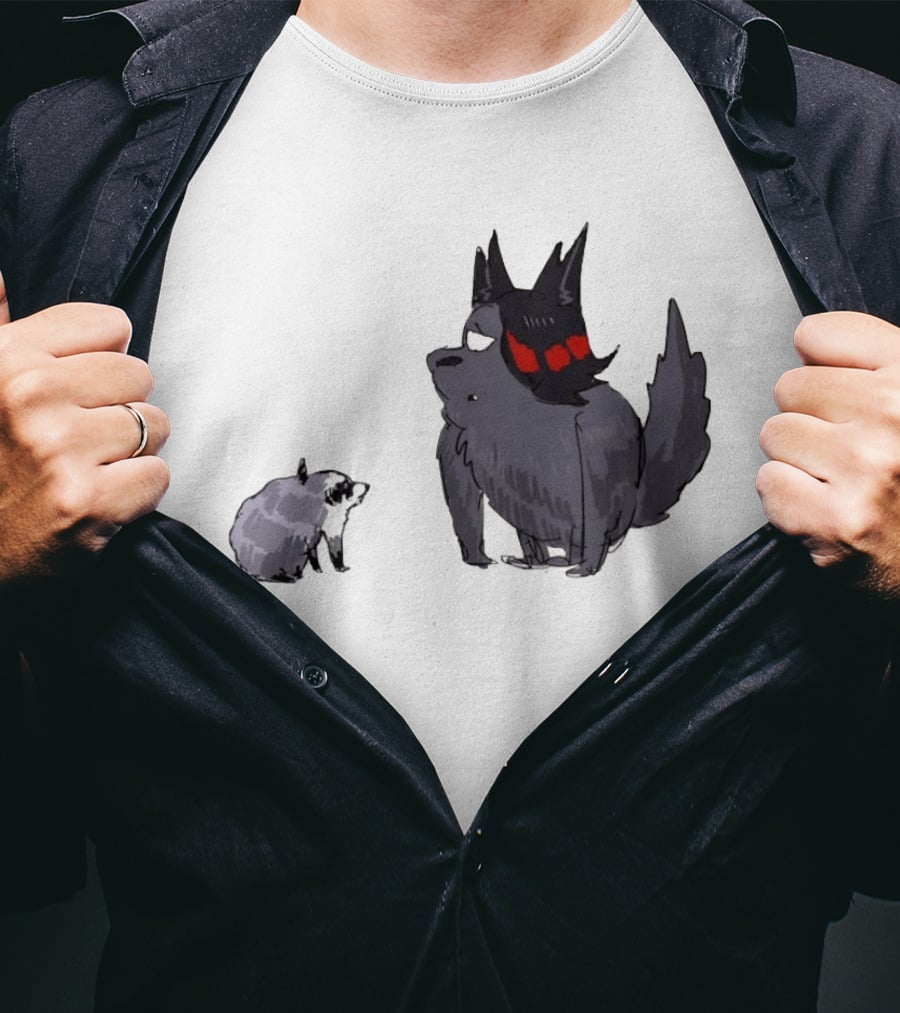 Mr Looper And Jimothy Raccoon Cartoon Funny Animal Characters T-Shirt