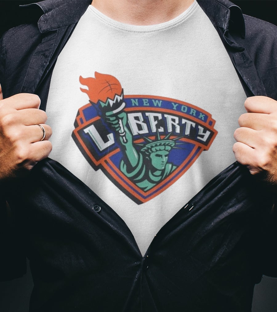 New York Liberty Statue Of Liberty Basketball Torch T-Shirt