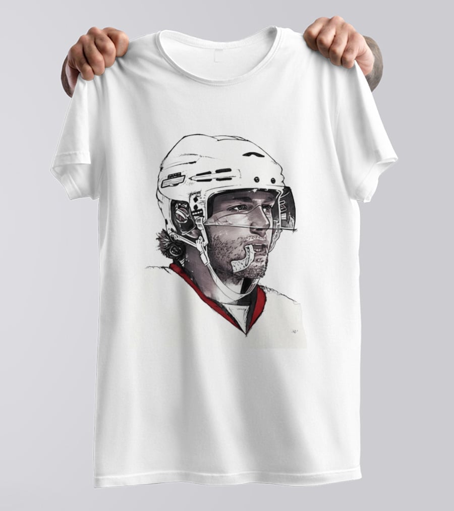 Patrick Kane Chicago Blackhawks 88 Hockey Helmet Sketch T-Shirt