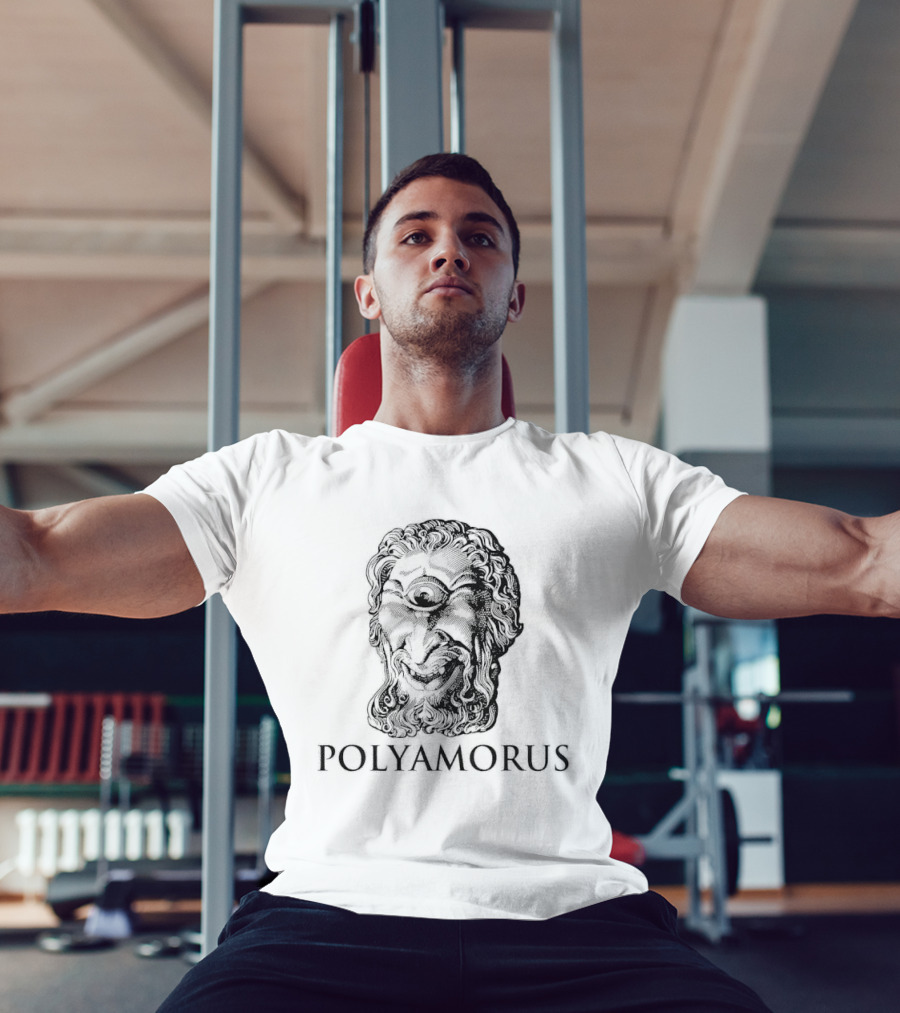 Polyamorus Cyclops Mythological Legend Black And White T-Shirt