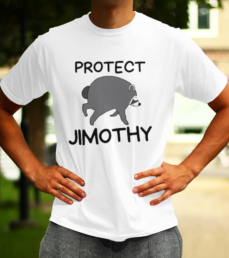 Protect Jimothy Raccoon Cute Cartoon Animal T-Shirt
