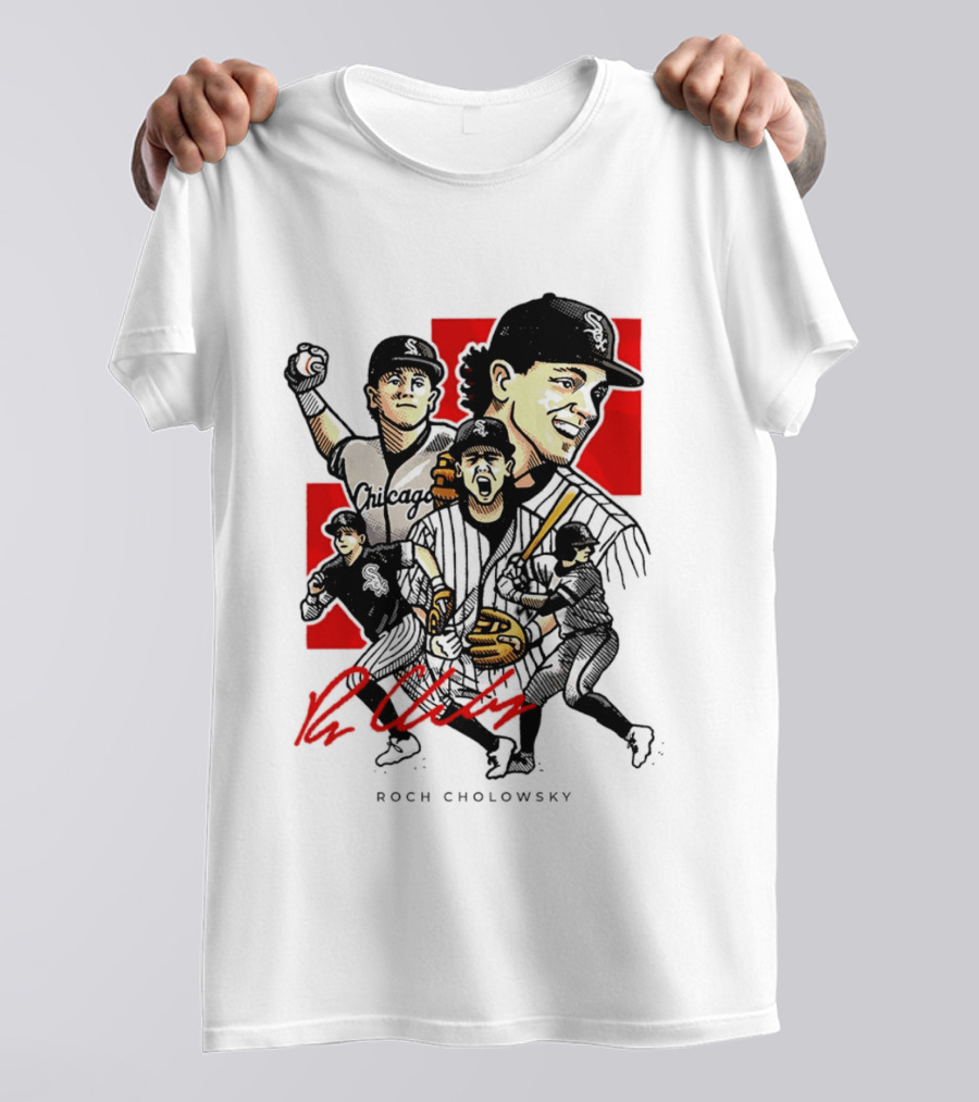 Roch Cholowsky Chicago White Sox Player Artwork Collage T-Shirt