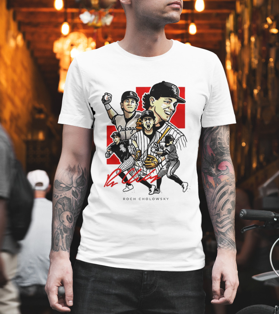 Roch Cholowsky Chicago White Sox Player Artwork Collage T-Shirt