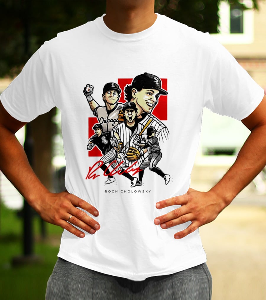 Roch Cholowsky Chicago White Sox Player Artwork Collage T-Shirt