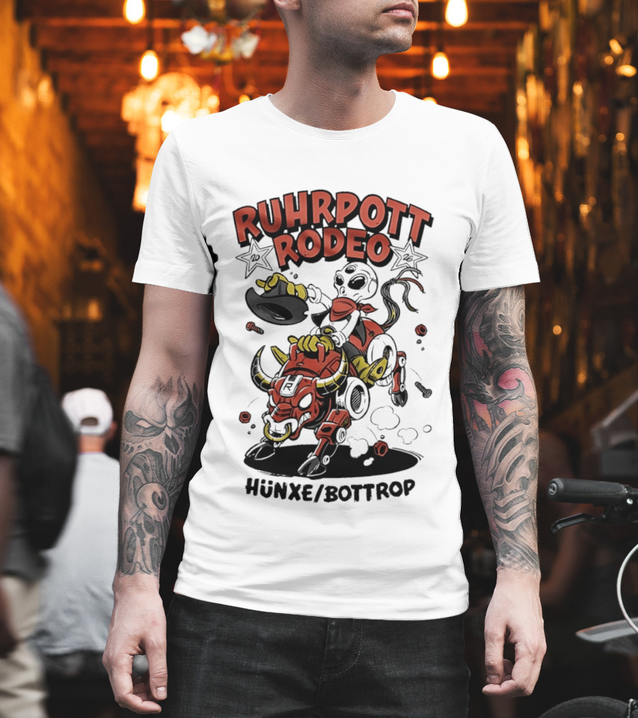 Ruhrpott Rodeo Hünxe Bottrop Alien Riding Mechanical Bull Festival T-Shirt
