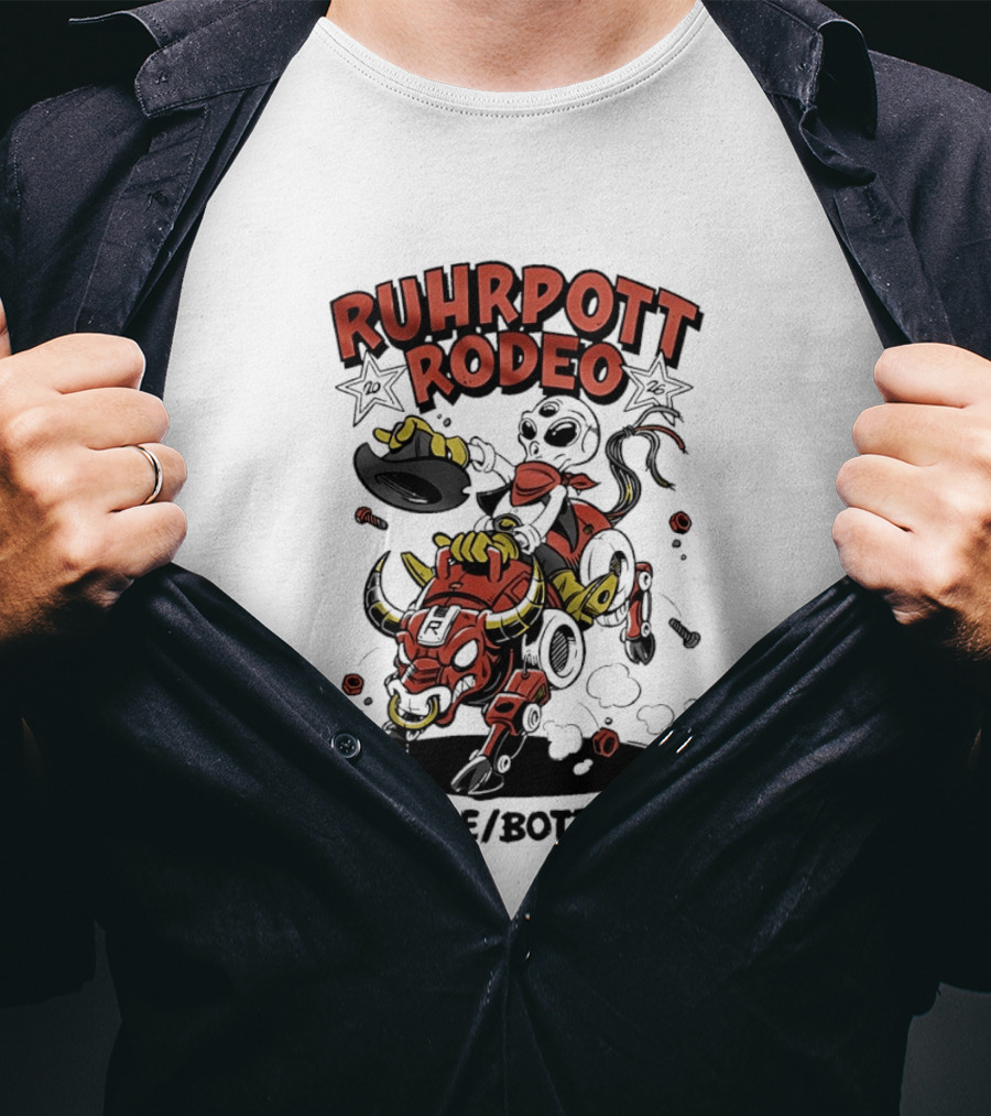 Ruhrpott Rodeo Hünxe Bottrop Alien Riding Mechanical Bull Festival T-Shirt