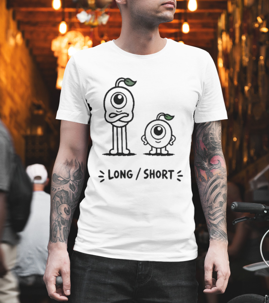 Standx Long Short Cute Monsters One Eyed Characters With Leaf Antennas T-Shirt