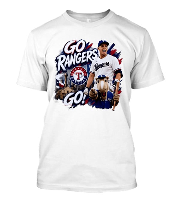 Go Rangers Texas Rangers Baseball Team Spirit Celebration T-Shirt