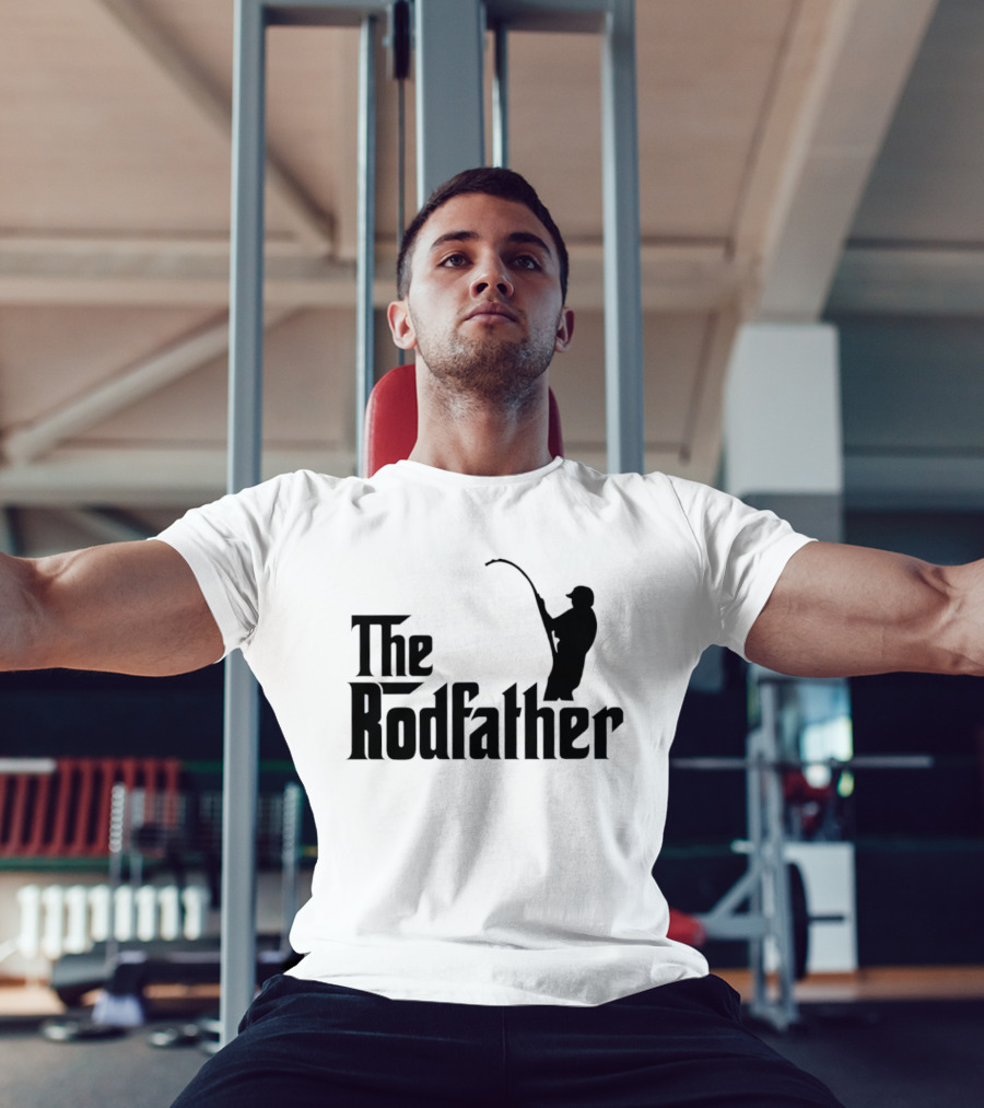The Rodfather Fishing Parody Text And Image T-Shirt