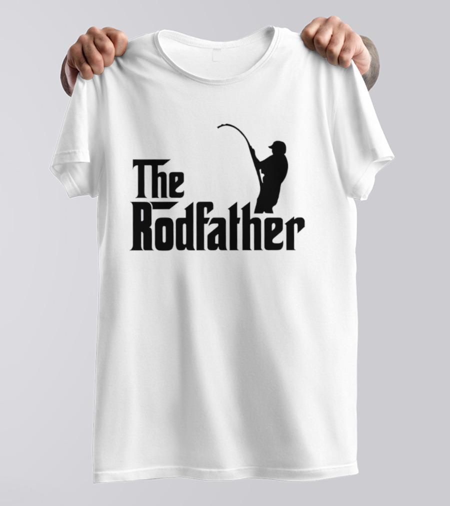 The Rodfather Fishing Parody Text And Image T-Shirt