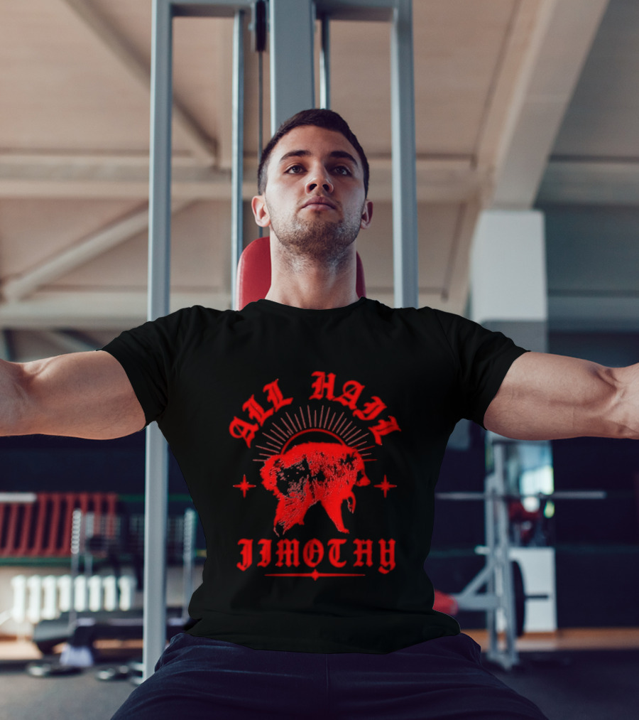 All Hail Jimothy Raccoon Red Starburst Buffalo T-Shirt
