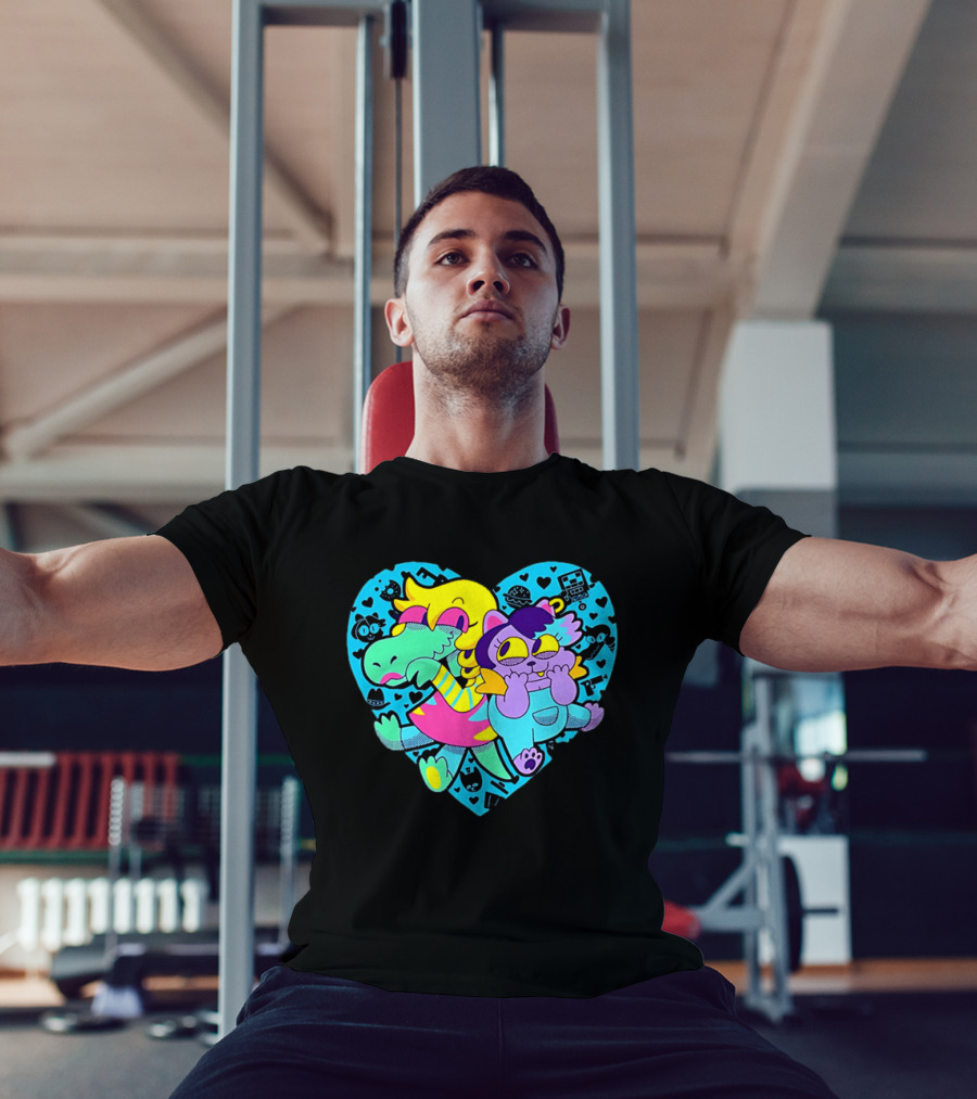 Alphys Mew Mew Heart Art Colorful Character Pair T-Shirt