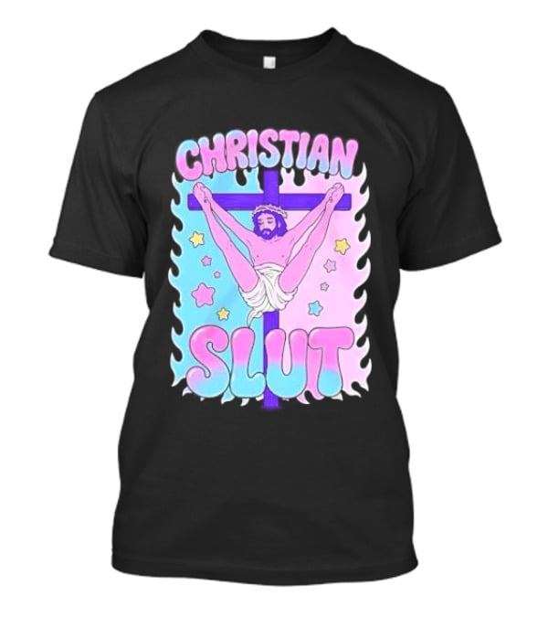 Christian Slut Teen Hearts Jesus Splits Meme T-Shirt