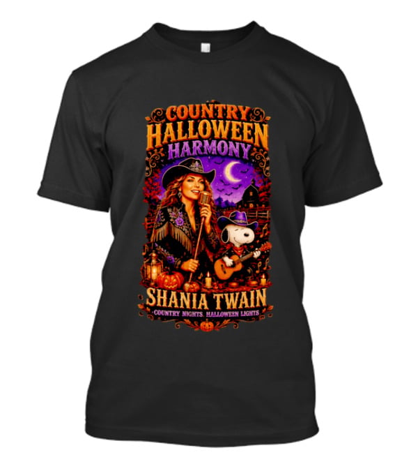 Country Halloween Harmony Shania Twain Snoopy Country Nights Halloween Lights T-Shirt