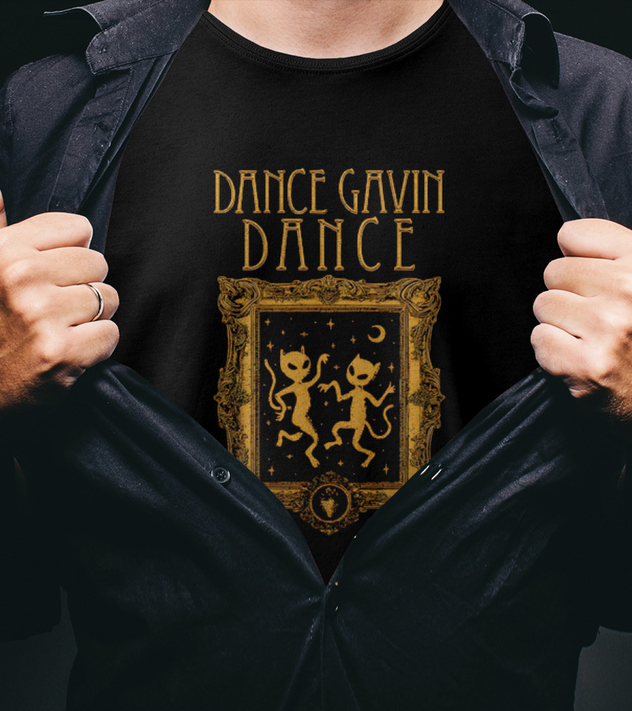 Dance Gavin Dance Alien Cats Framed Celestial Dance T-Shirt