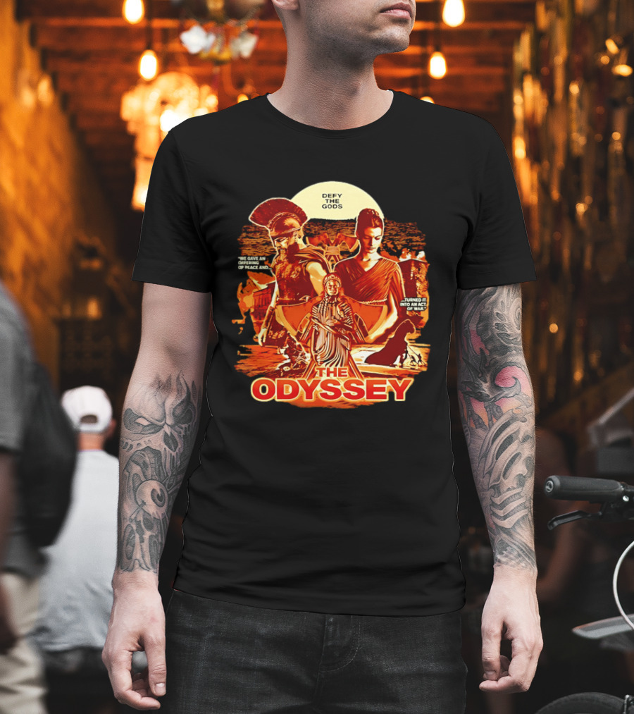 The Odyssey Defy The Gods Offering Of Peace Into Act Of War T-Shirt