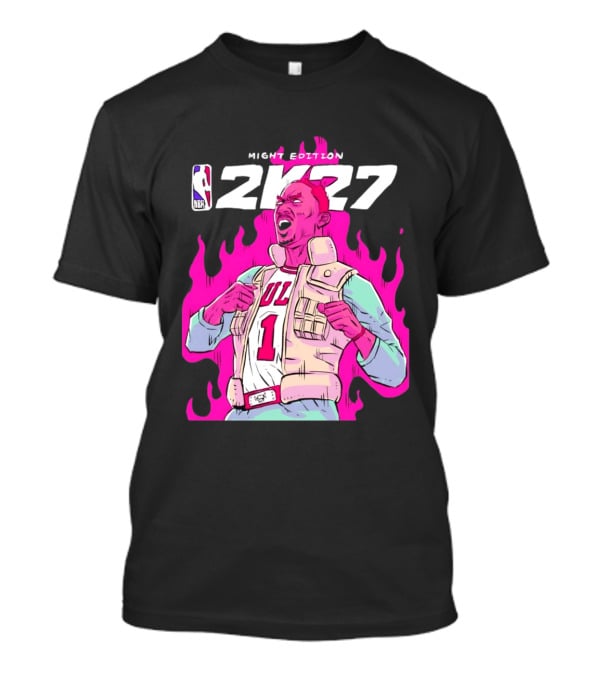 Derrick Rose Bulls NBA 2K27 Might Edition Basketball T-Shirt