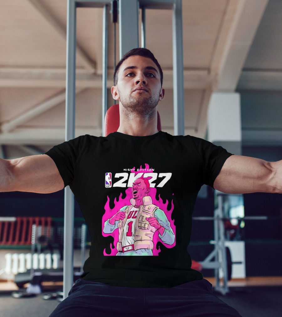 Derrick Rose Bulls NBA 2K27 Might Edition Basketball T-Shirt