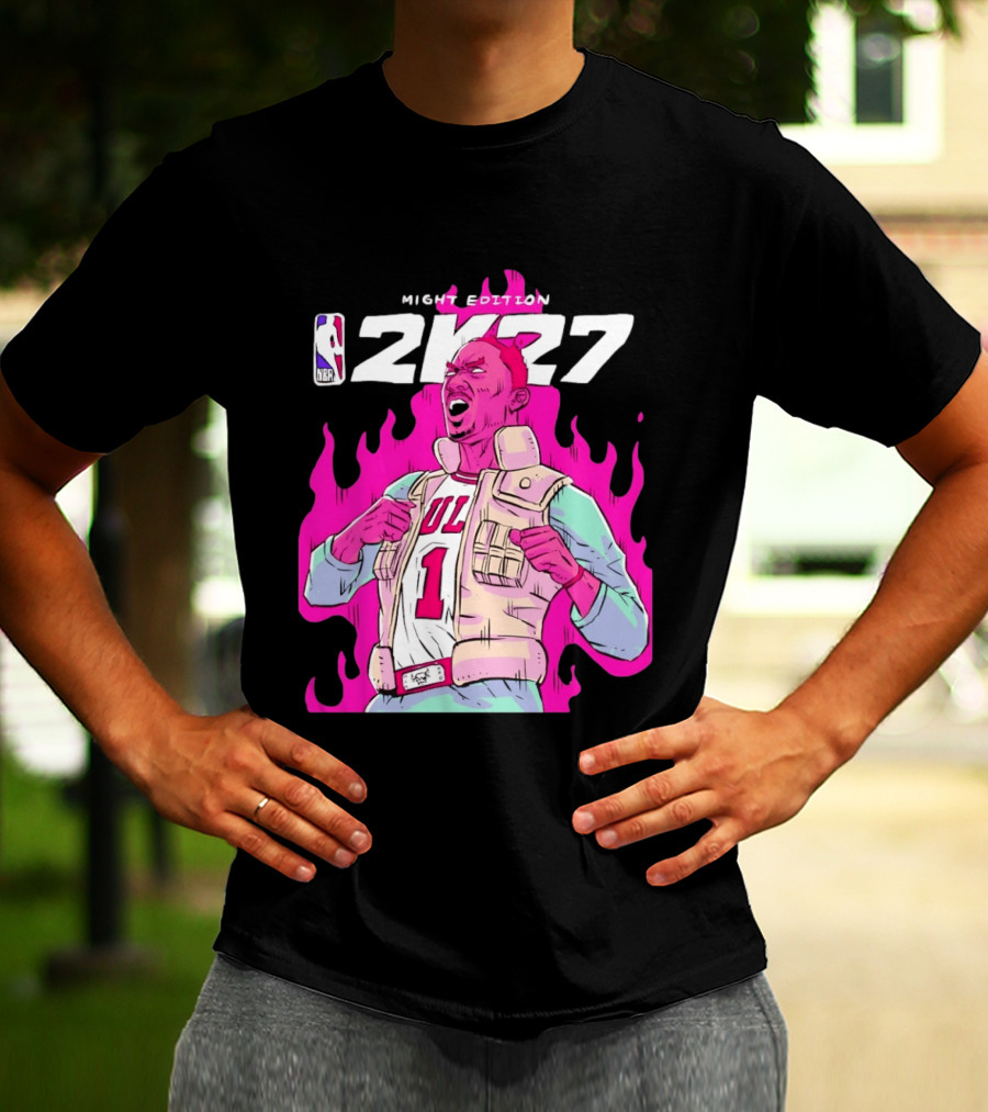 Derrick Rose Bulls NBA 2K27 Might Edition Basketball T-Shirt