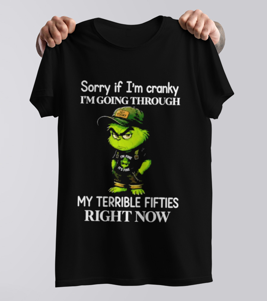 Grinch Sorry If I'm Cranky I'm Going Through My Terrible Fifties Right Now T-Shirt