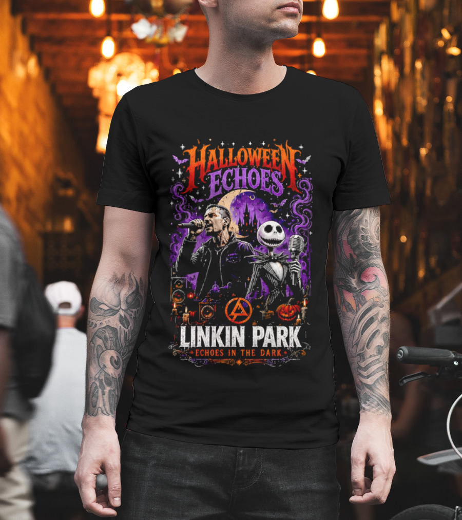 Halloween Echoes Linkin Park Echoes In The Dark Chester Bennington Jack Skellington T-Shirt