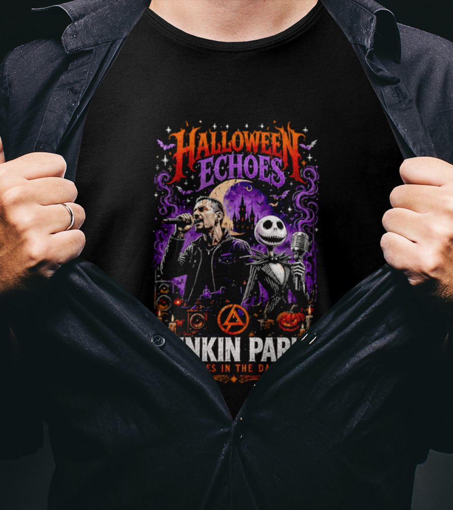 Halloween Echoes Linkin Park Echoes In The Dark Chester Bennington Jack Skellington T-Shirt