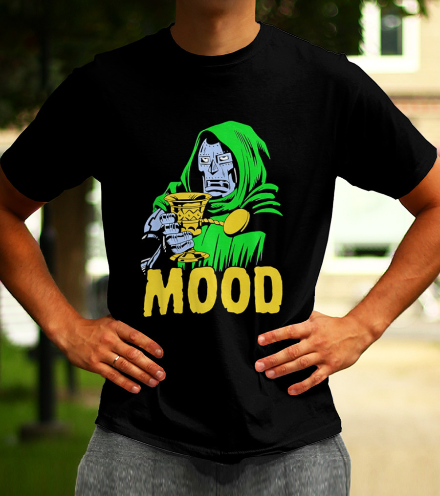 Doom Mood Green Cloaked Character Holding Goblet T-Shirt
