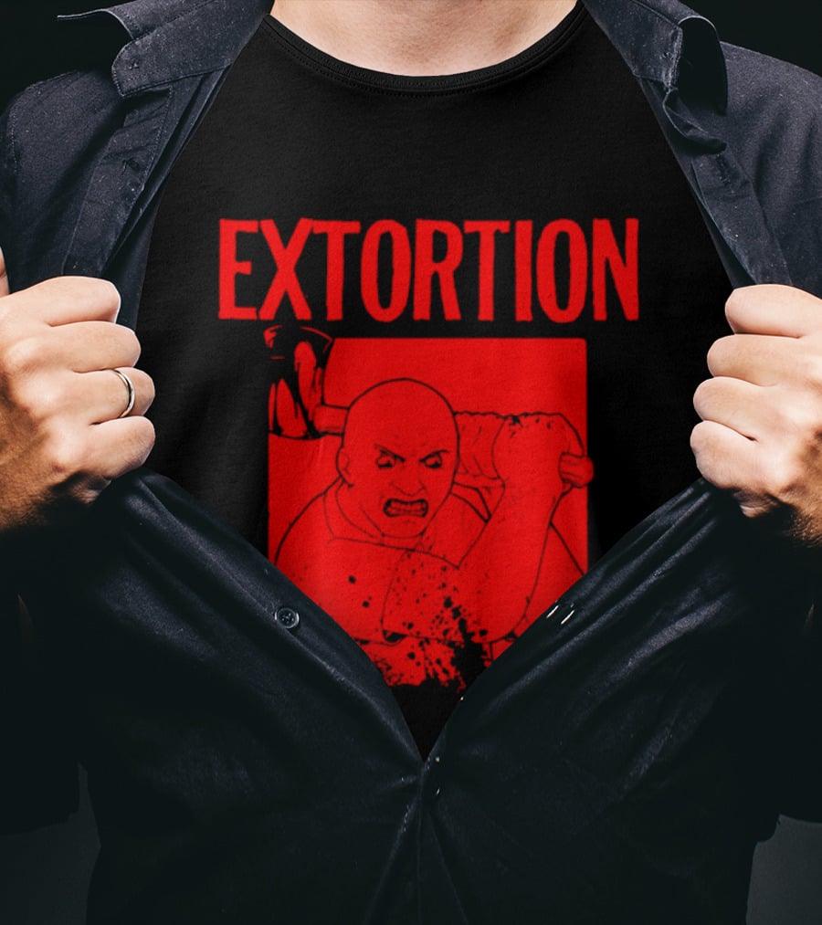 EXTORTION Self Titled Album Cover Art Distorted Face T-Shirt