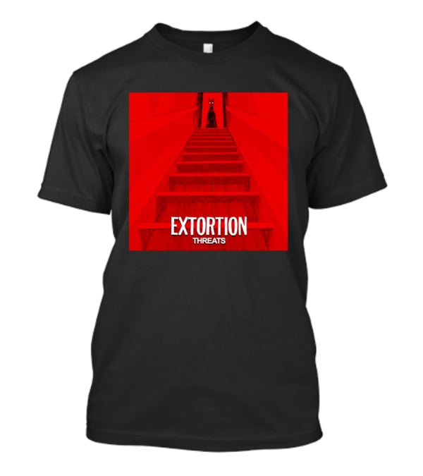 Extortion Threats Dark Stairs Red Scene T-Shirt