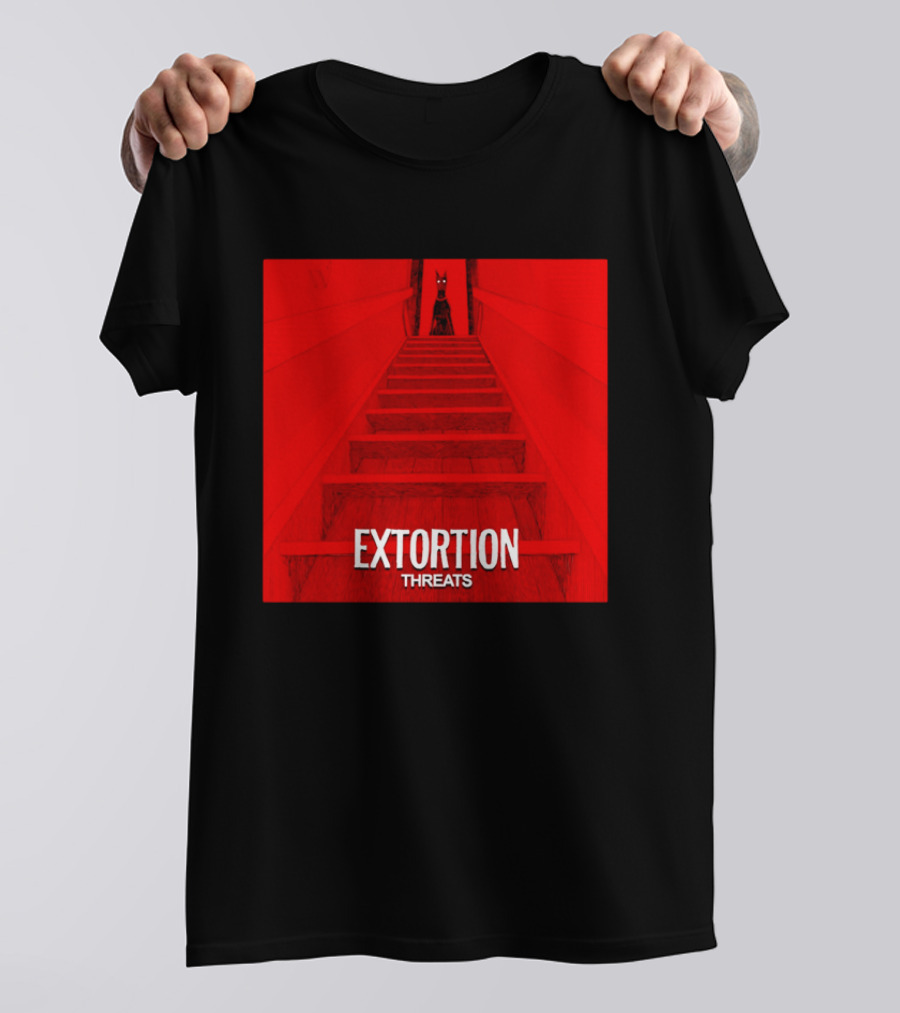 Extortion Threats Dark Stairs Red Scene T-Shirt