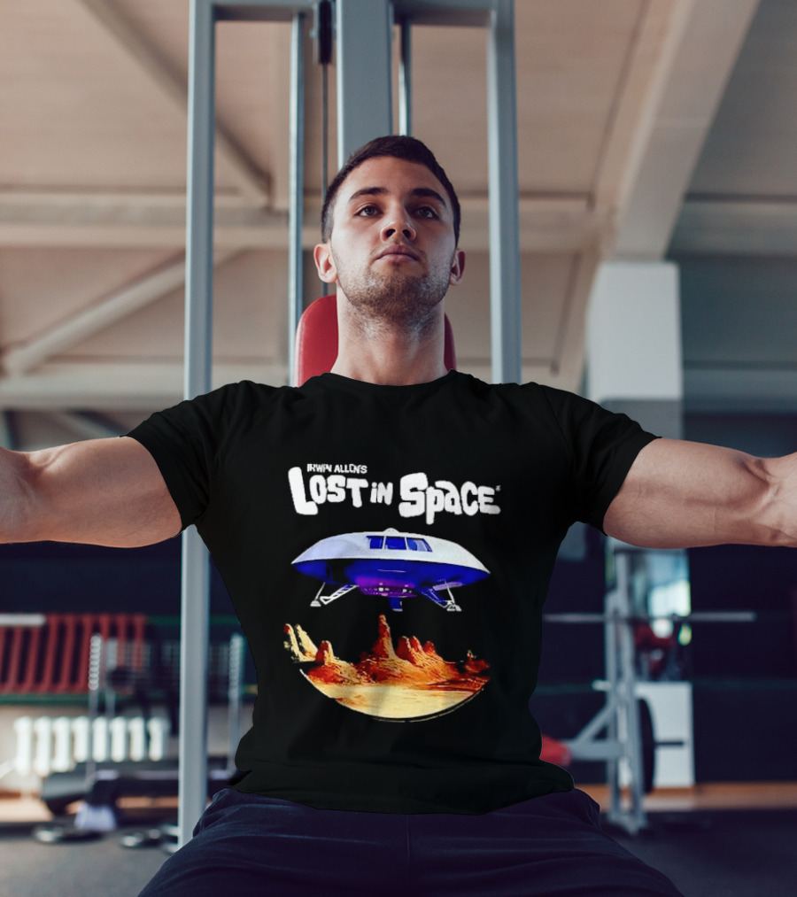 Irwin Allen's Lost In Space Sci Fi Spaceship Over Alien Terrain T-Shirt