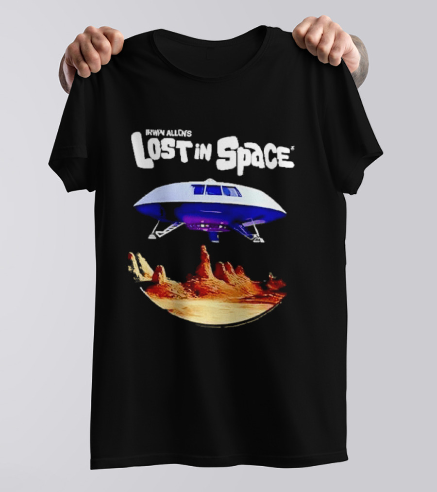 Irwin Allen's Lost In Space Sci Fi Spaceship Over Alien Terrain T-Shirt