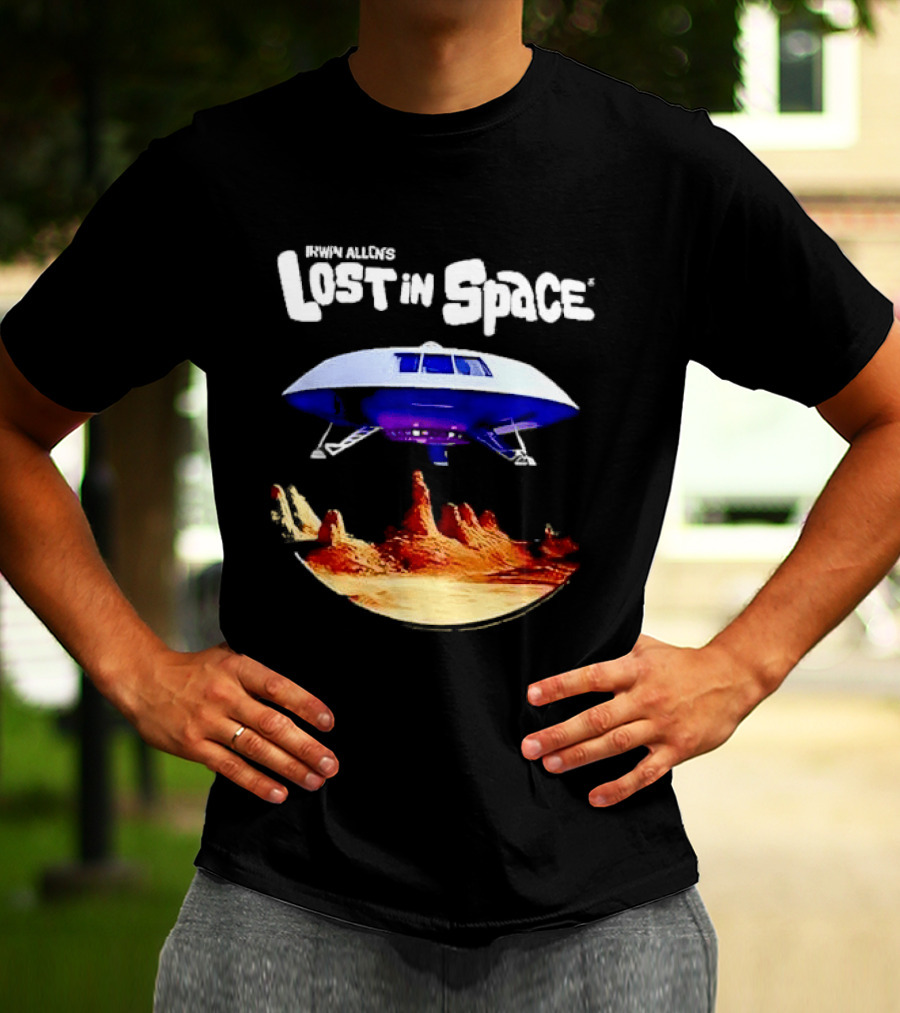 Irwin Allen's Lost In Space Sci Fi Spaceship Over Alien Terrain T-Shirt