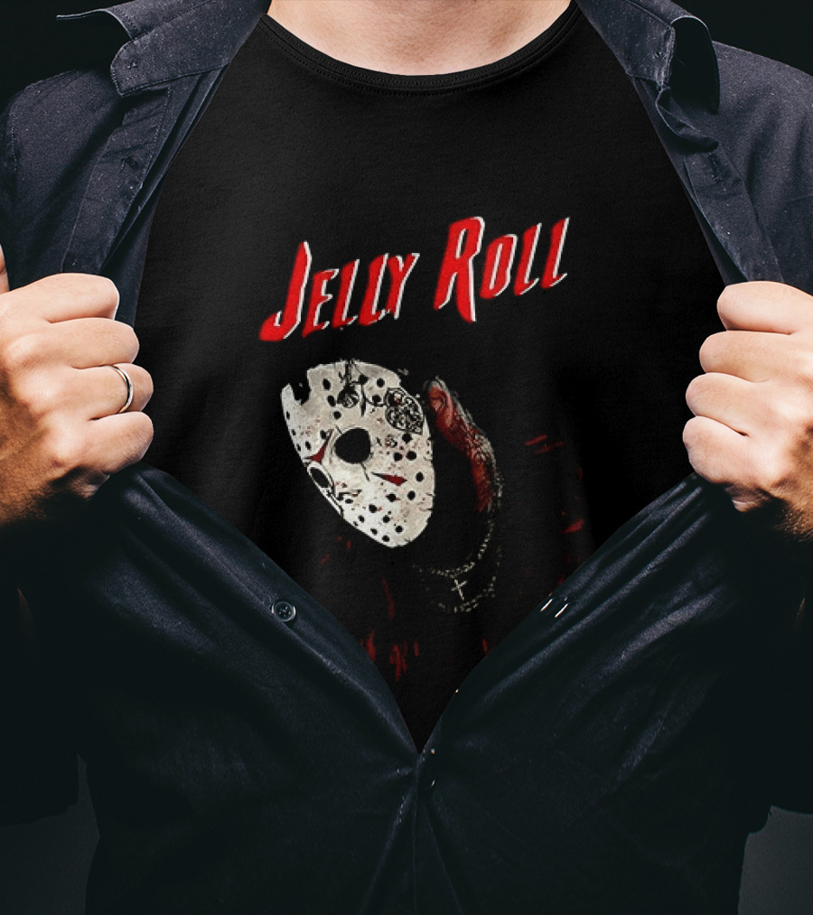 Jelly Roll Horror Mask Halloween T-Shirt