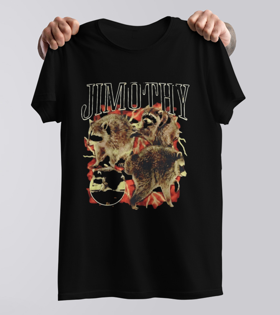 Jimothy Raccoon Trio Fire Motif Seattle Bootleg T-Shirt