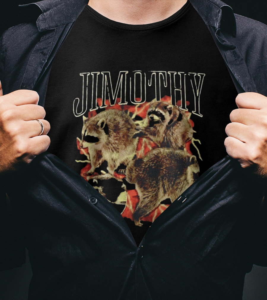 Jimothy Raccoon Trio Fire Motif Seattle Bootleg T-Shirt