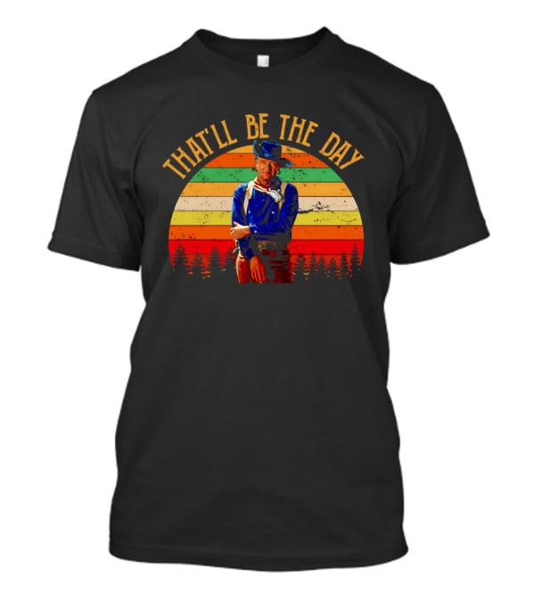 John Weyne That'll Be The Day Vintage Western Style Striped Sunset T-Shirt