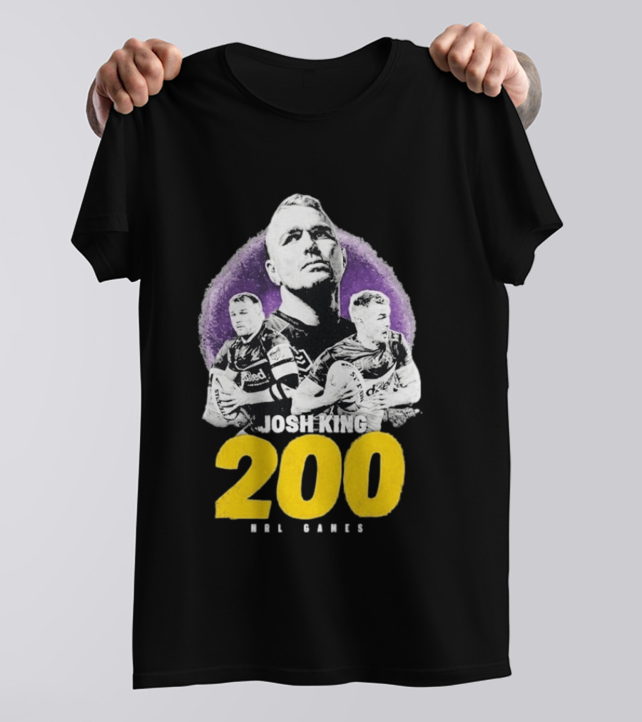 Josh King 200 NRL Games Melbourne Rugby Milestone Celebration T-Shirt