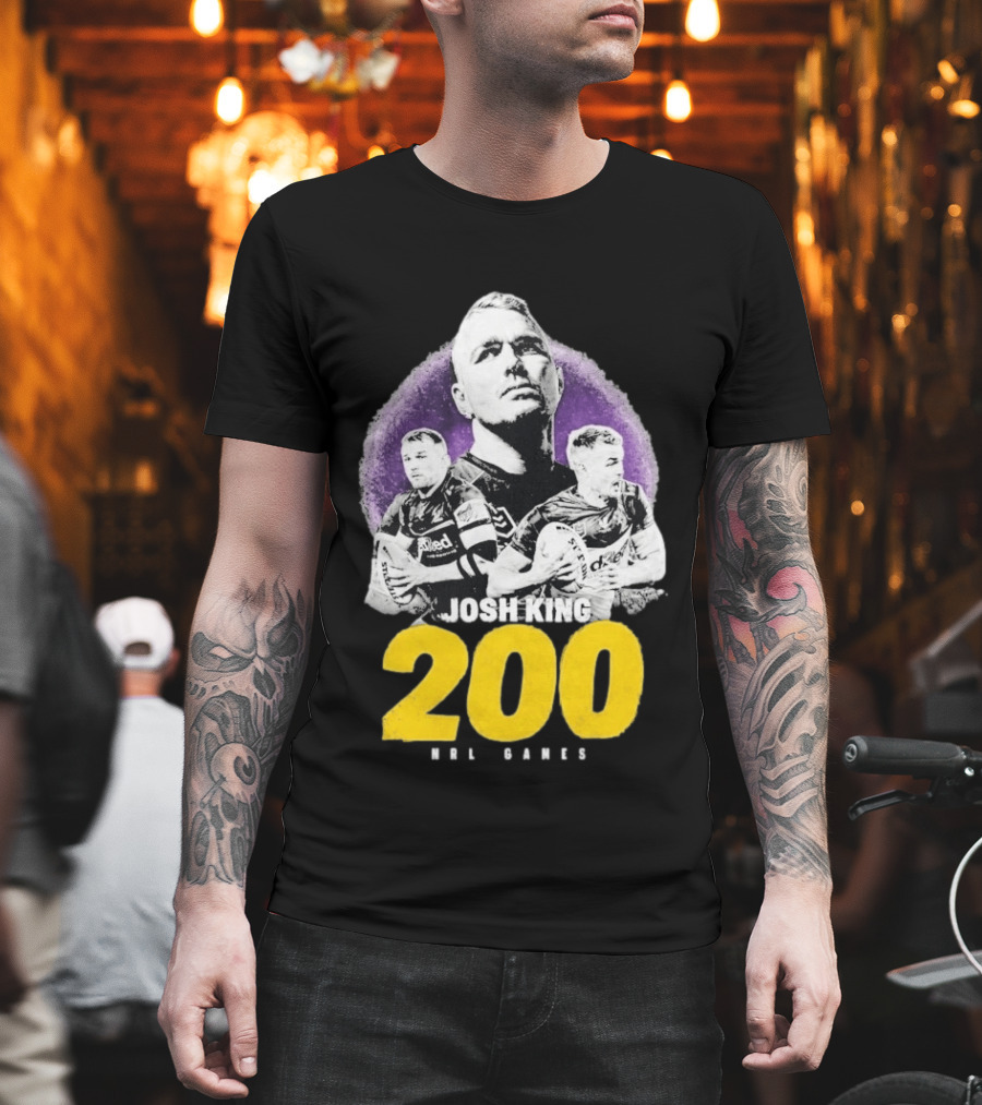 Josh King 200 NRL Games Melbourne Rugby Milestone Celebration T-Shirt