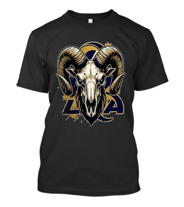 Los Angeles Rams Runs In My Blood Skeleton Skull T-Shirt